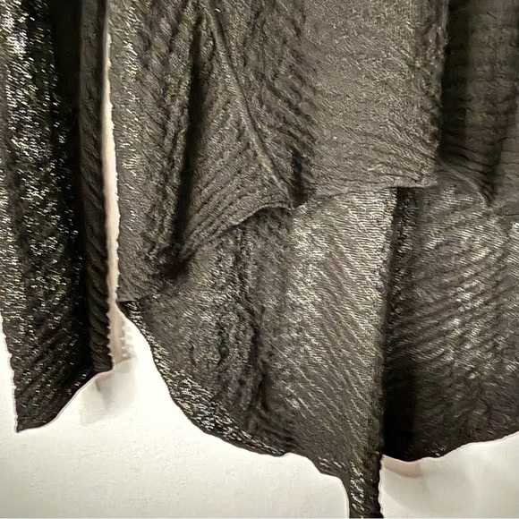 Eileen Fisher Hemp Blend Crop High/Low Sweater Black Sheer Size Small - Picture 3 of 9